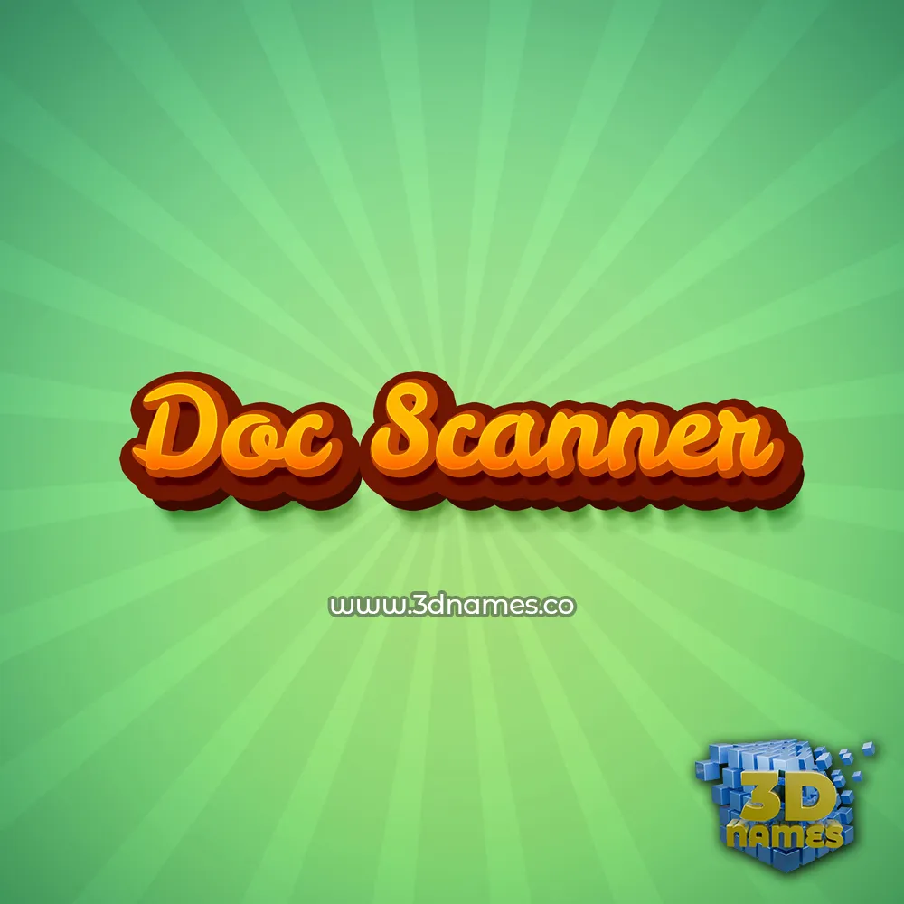 doc scanner in Green Rays style - 3D name wallpaper