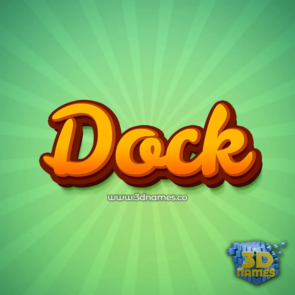 dock in Green Rays style - 3D name wallpaper