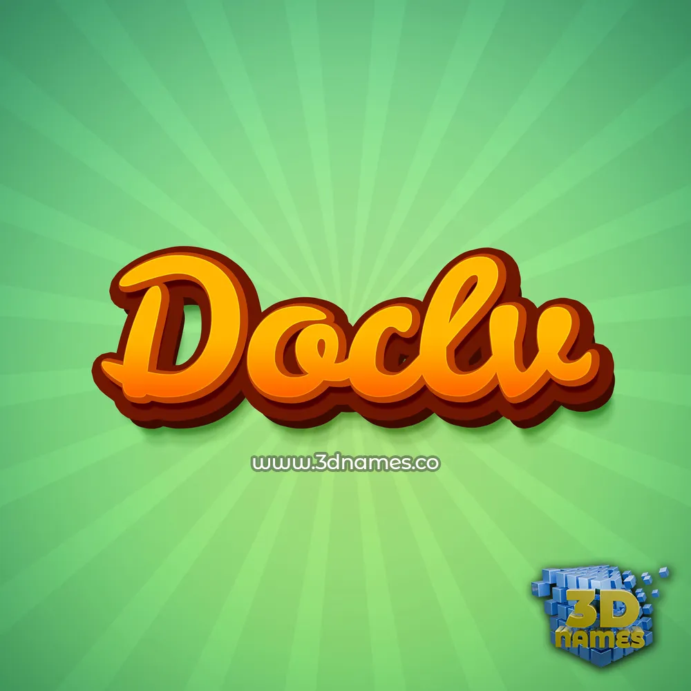 doclv in Green Rays style - 3D name wallpaper