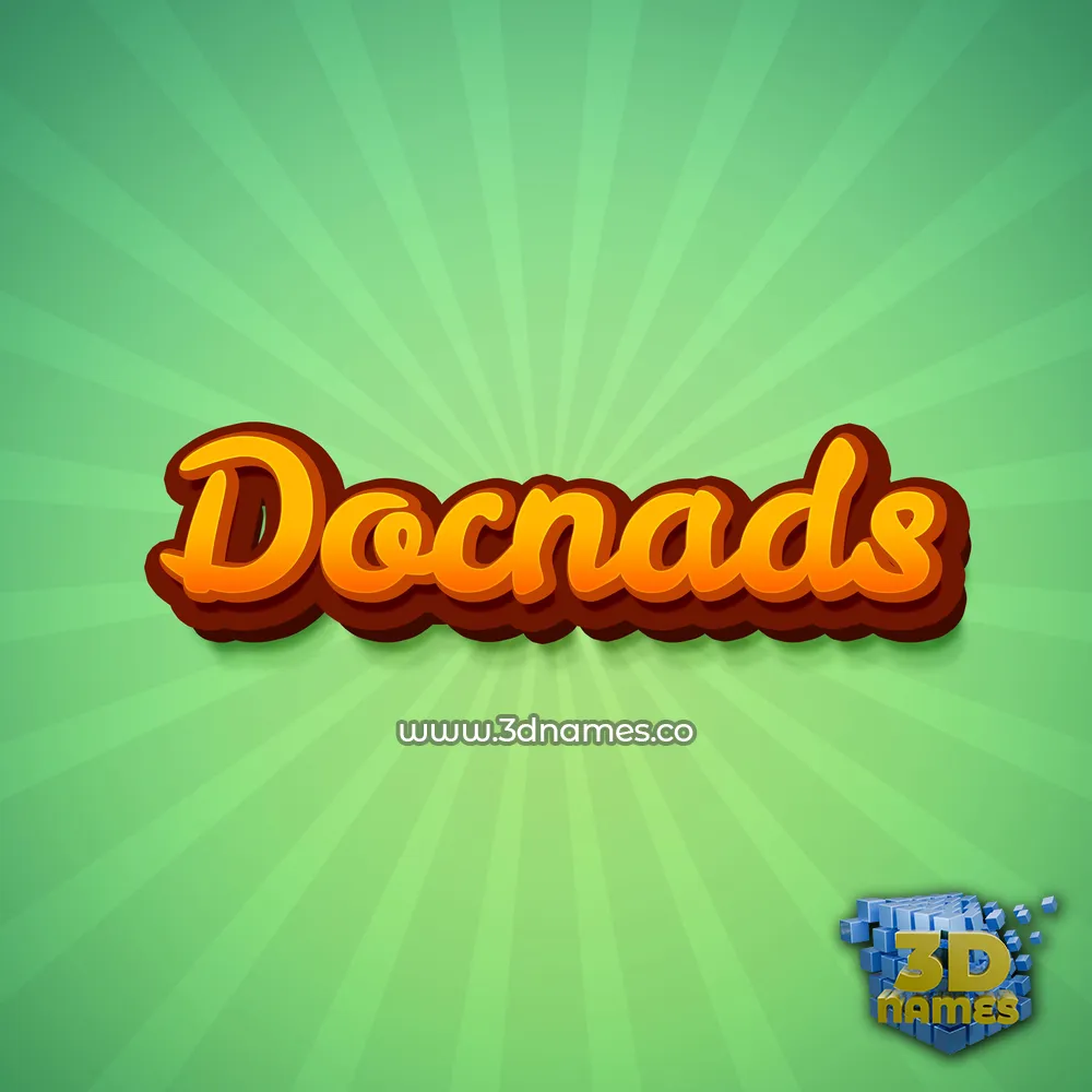 docnads in Green Rays style - 3D name wallpaper