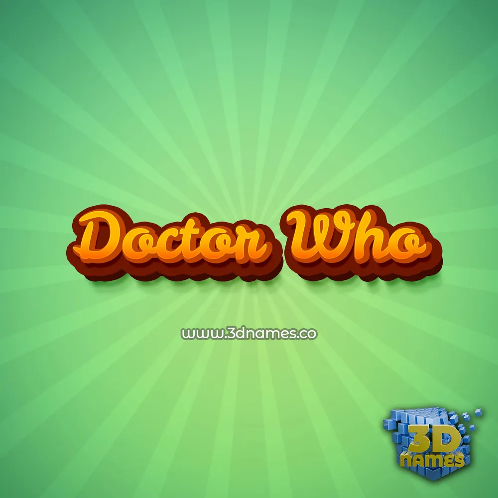 doctor who in Green Rays style - 3D name wallpaper