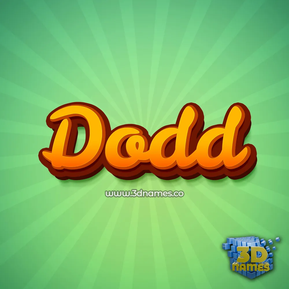 dodd in Green Rays style - 3D name wallpaper
