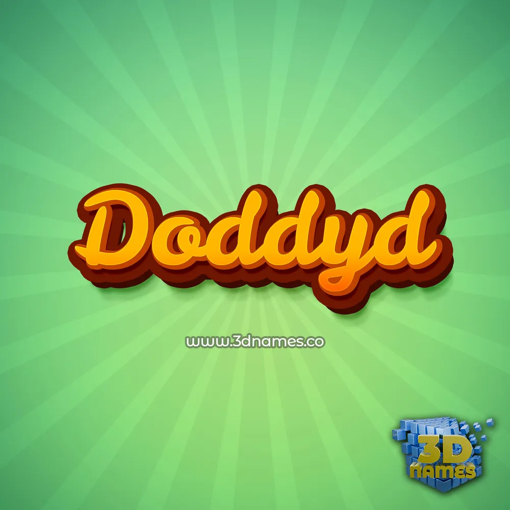 doddyd in Green Rays style - 3D name wallpaper