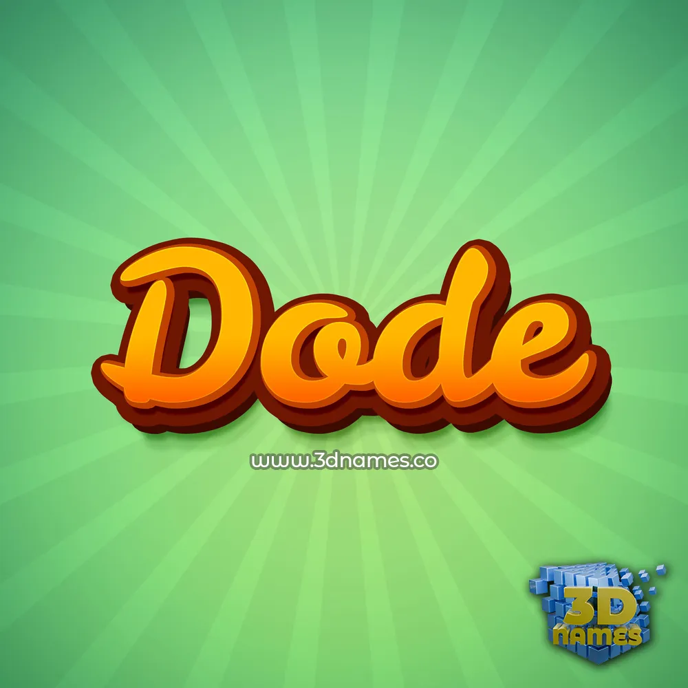 dode in Green Rays style - 3D name wallpaper