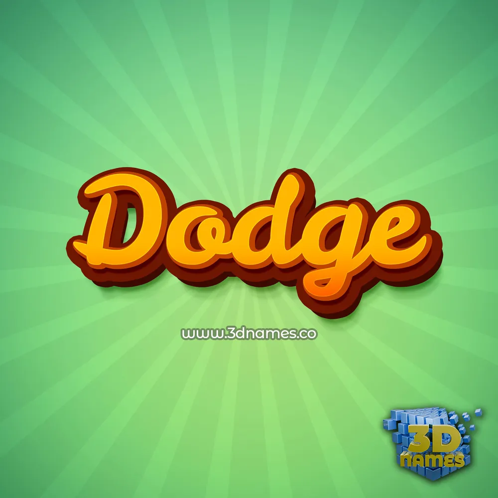 dodge in Green Rays style - 3D name wallpaper