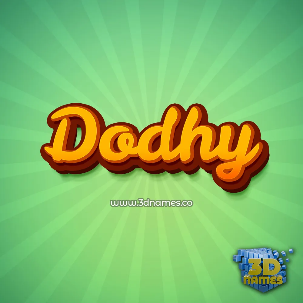 dodhy in Green Rays style - 3D name wallpaper
