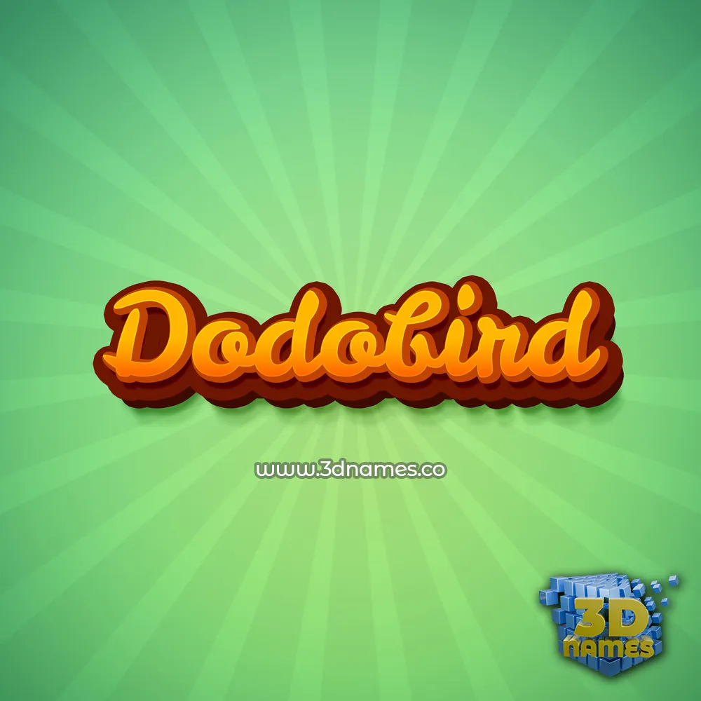 dodobird in Green Rays style - 3D name wallpaper