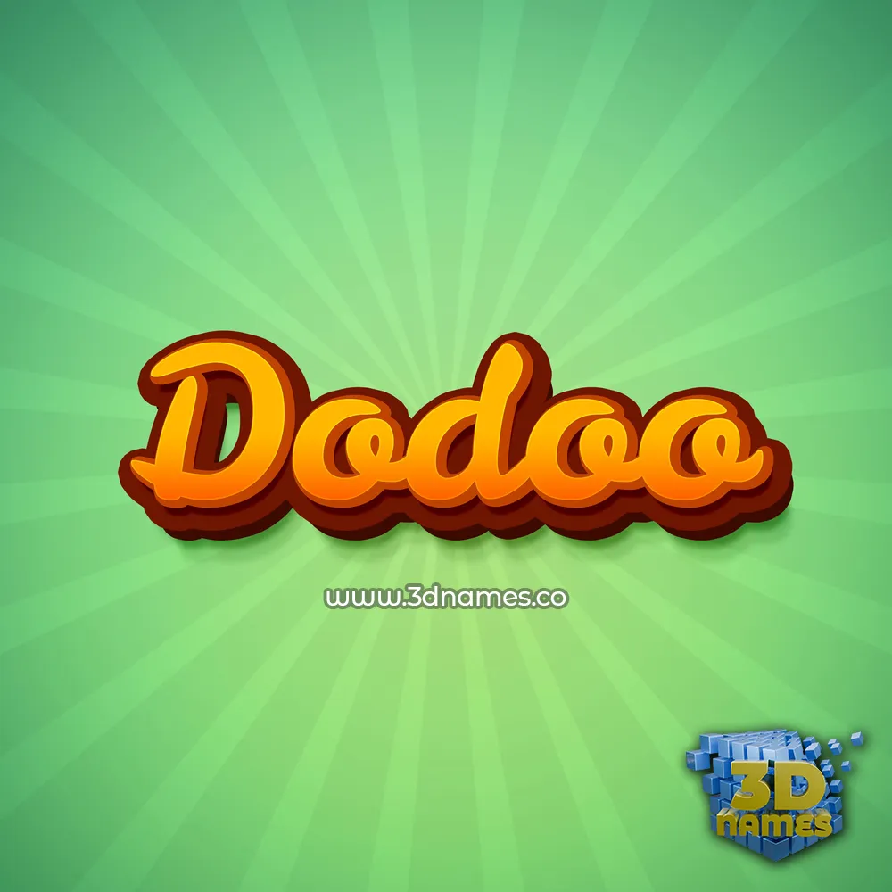dodoo in Green Rays style - 3D name wallpaper