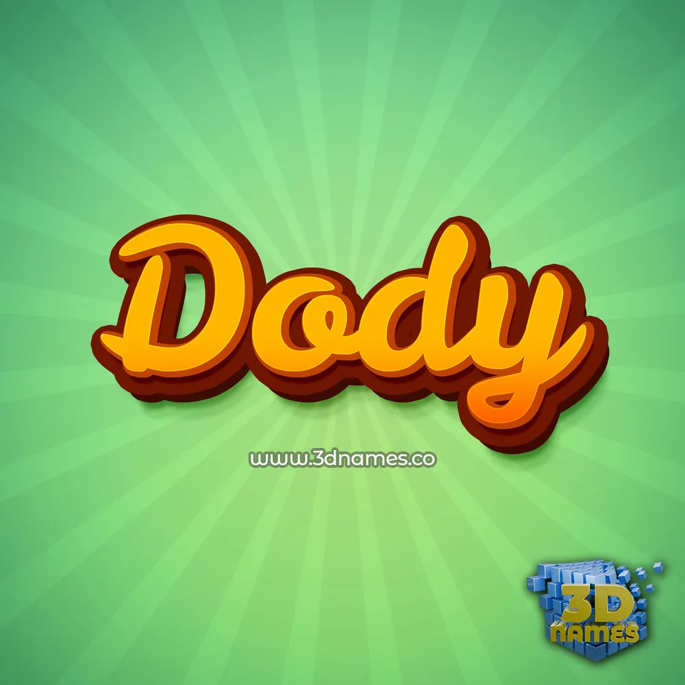 dody in Green Rays style - 3D name wallpaper