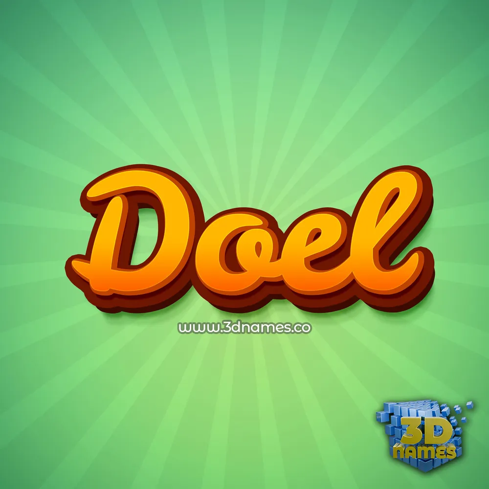 doel in Green Rays style - 3D name wallpaper