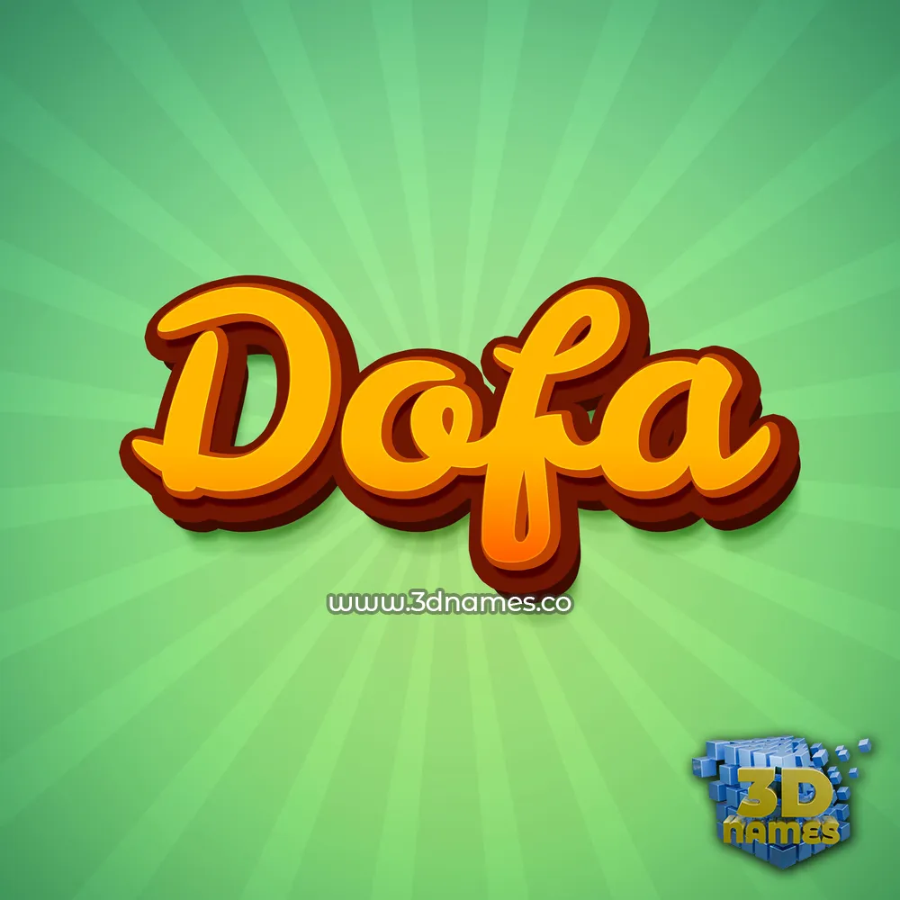 dofa in Green Rays style - 3D name wallpaper