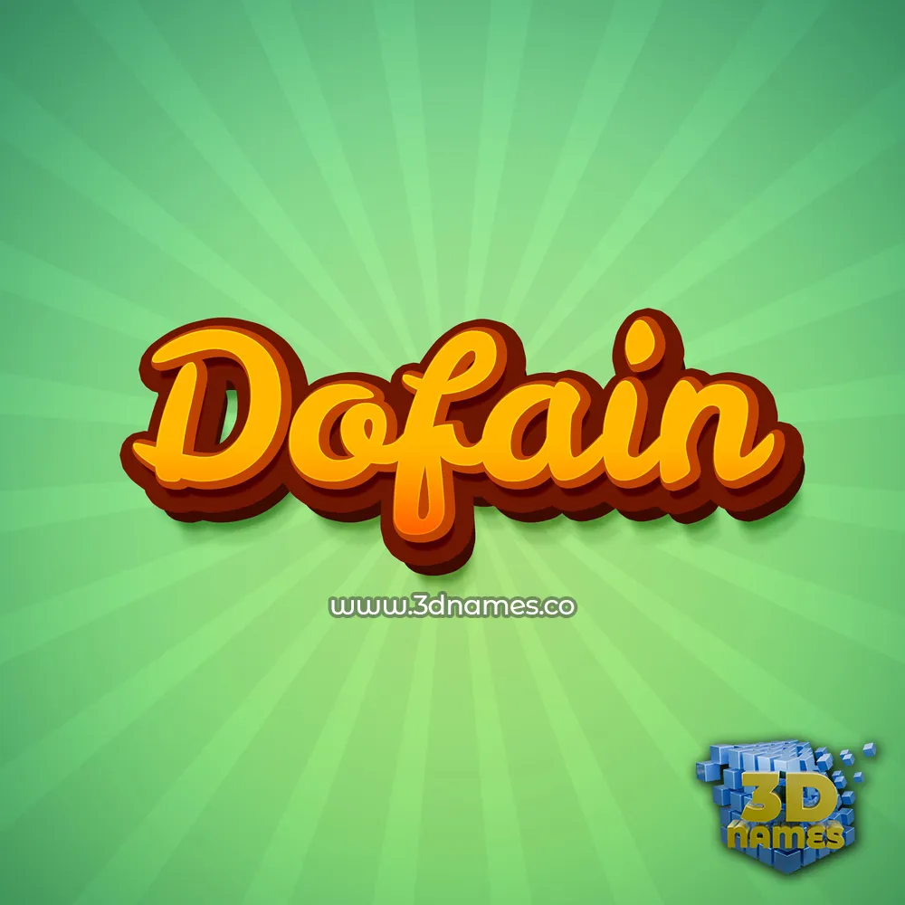 dofain in Green Rays style - 3D name wallpaper