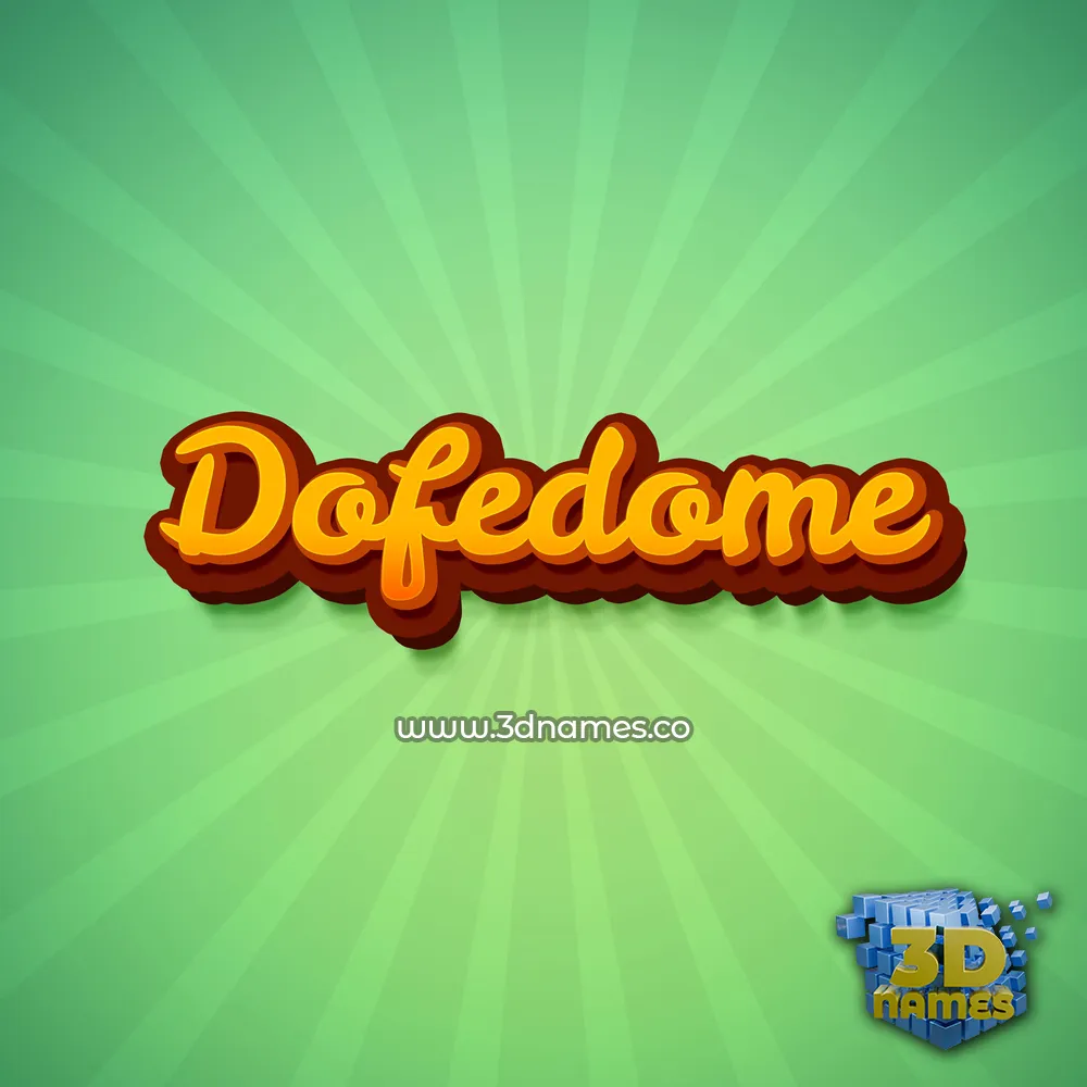 dofedome in Green Rays style - 3D name wallpaper