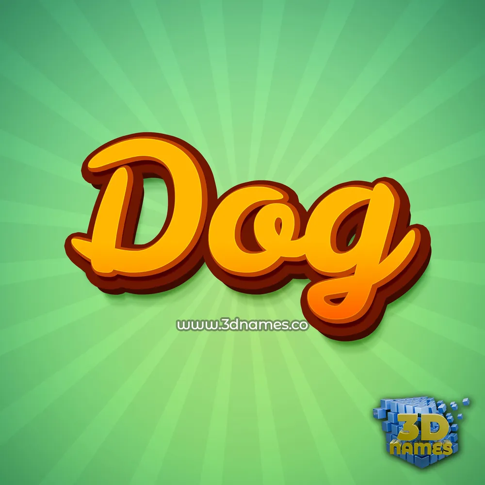 dog in Green Rays style - 3D name wallpaper