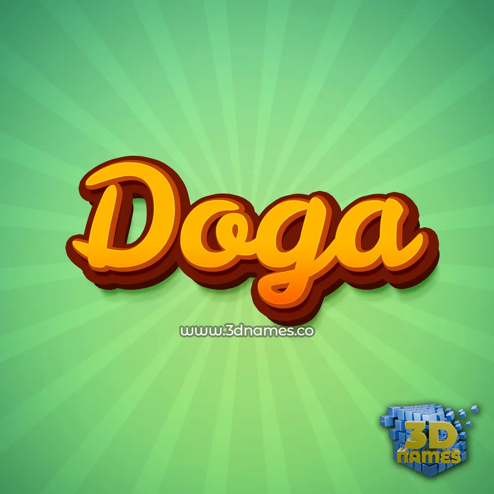 doga in Green Rays style - 3D name wallpaper