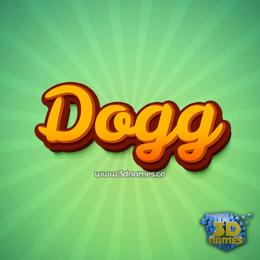 dogg in Green Rays style - 3D name wallpaper