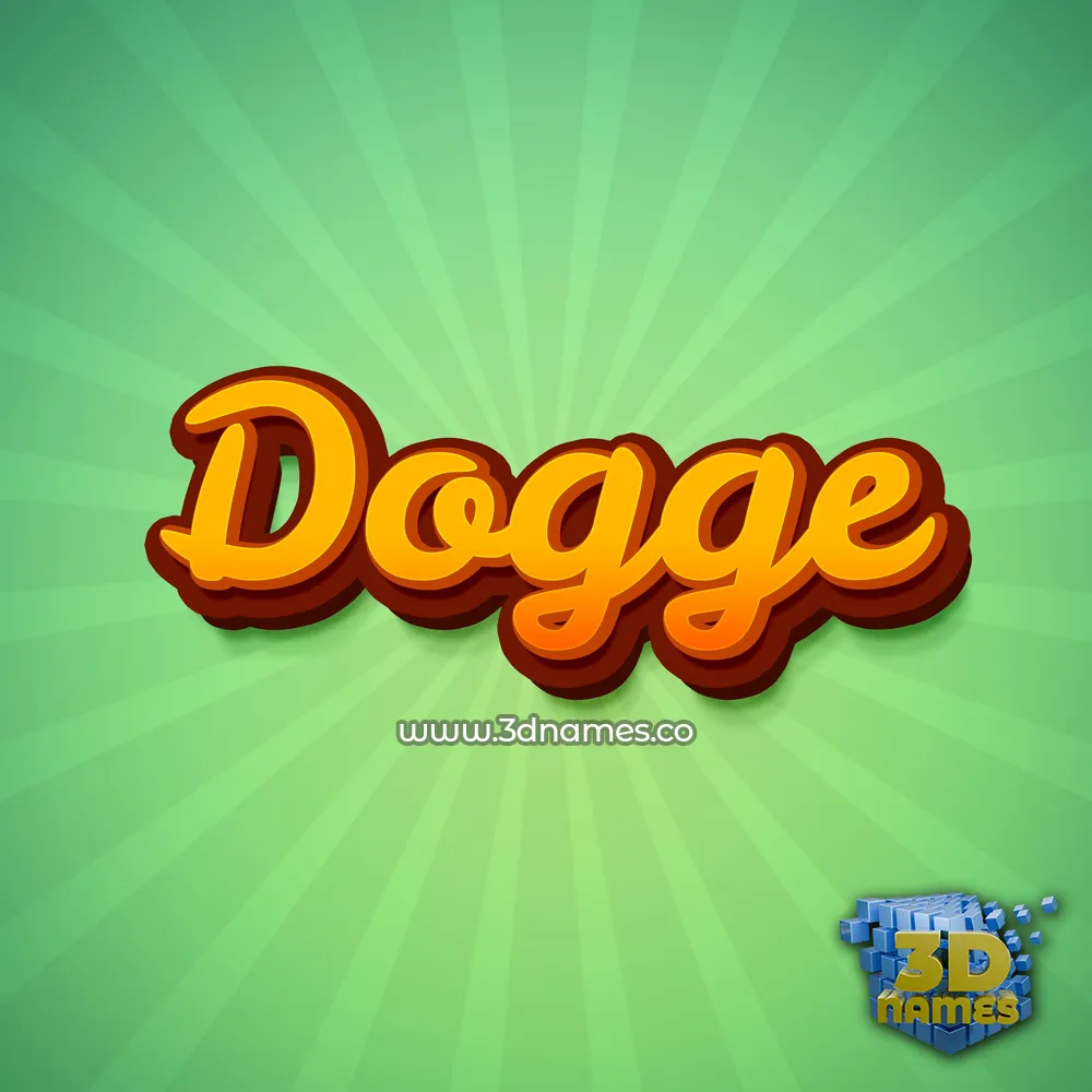 dogge in Green Rays style - 3D name wallpaper