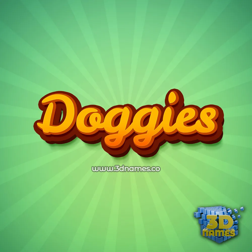 doggies in Green Rays style - 3D name wallpaper