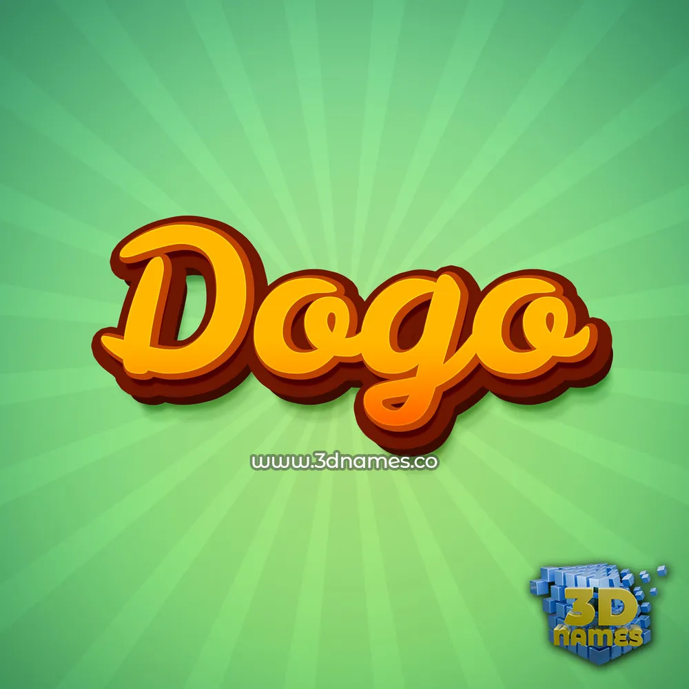 dogo in Green Rays style - 3D name wallpaper