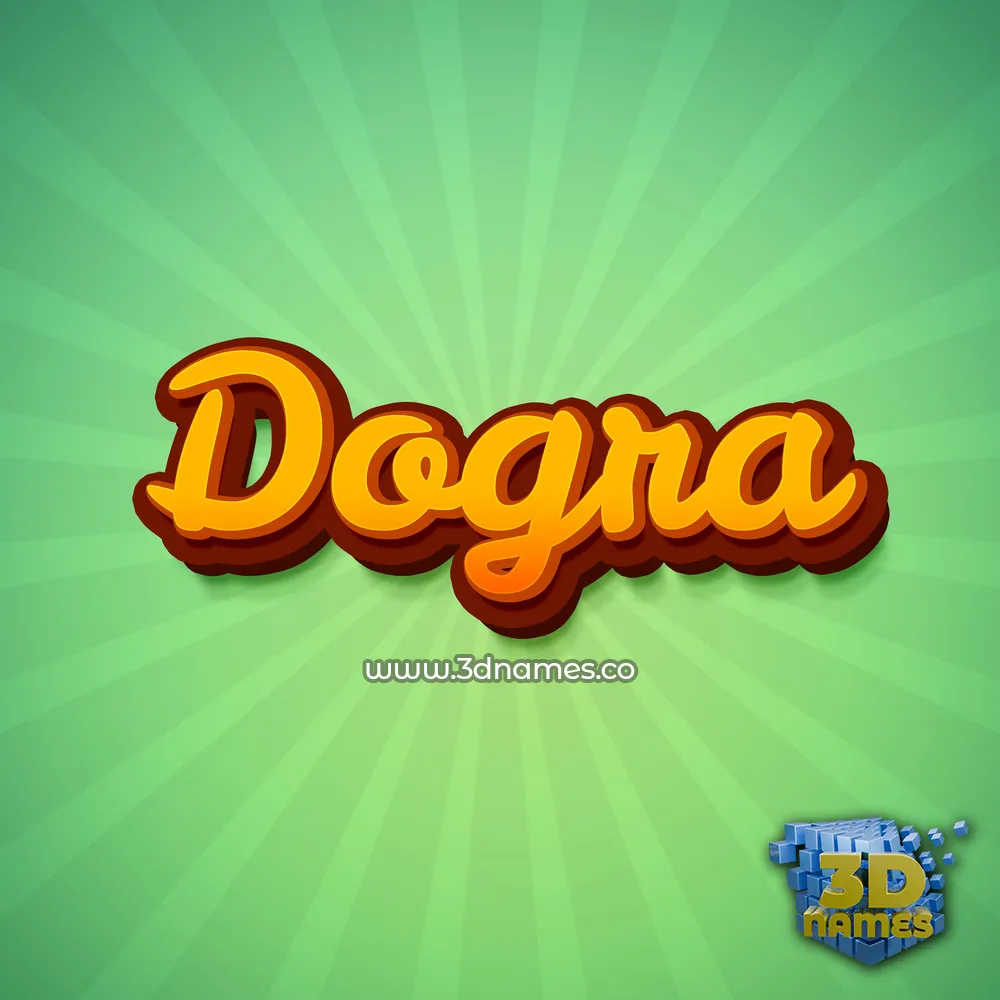 dogra in Green Rays style - 3D name wallpaper