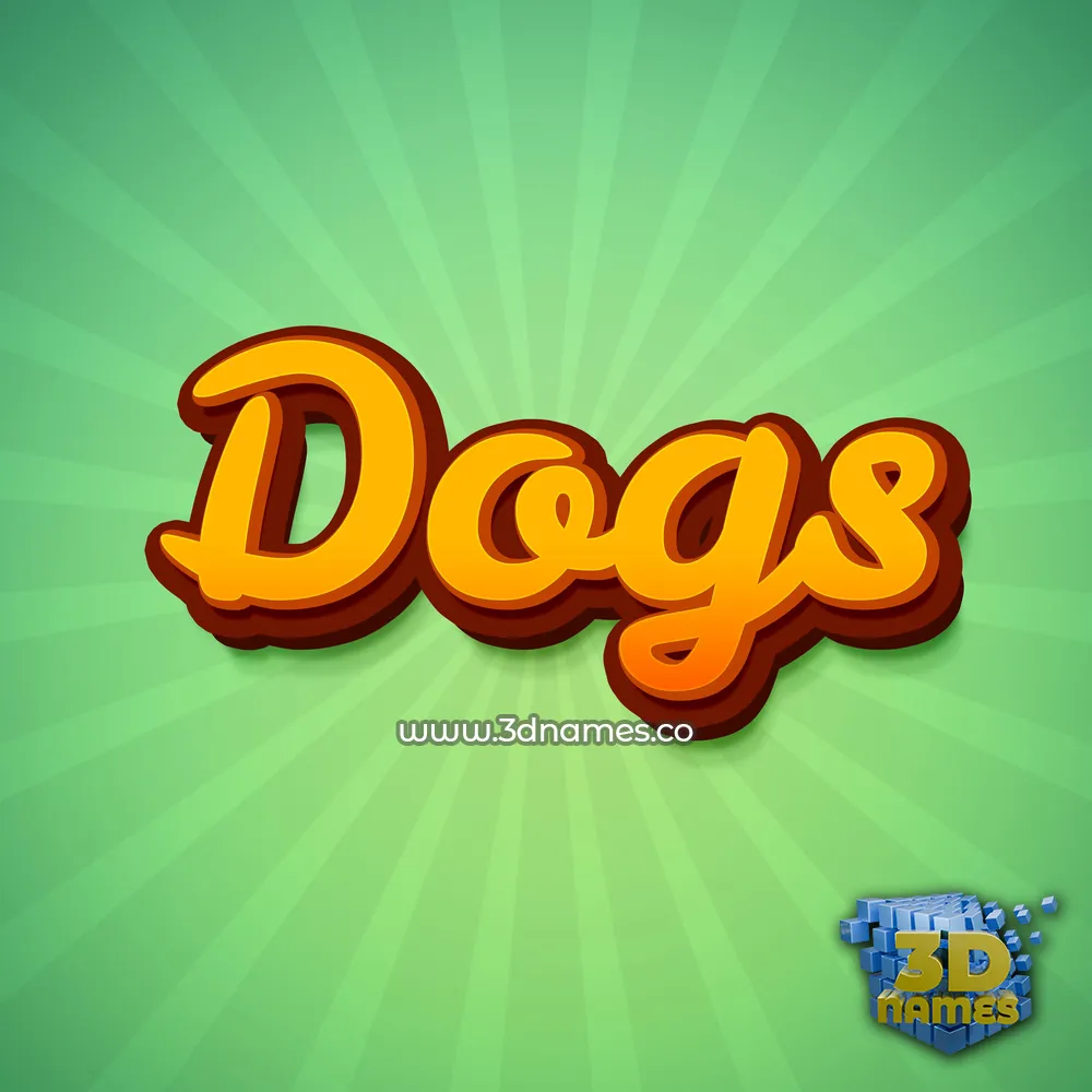 dogs in Green Rays style - 3D name wallpaper