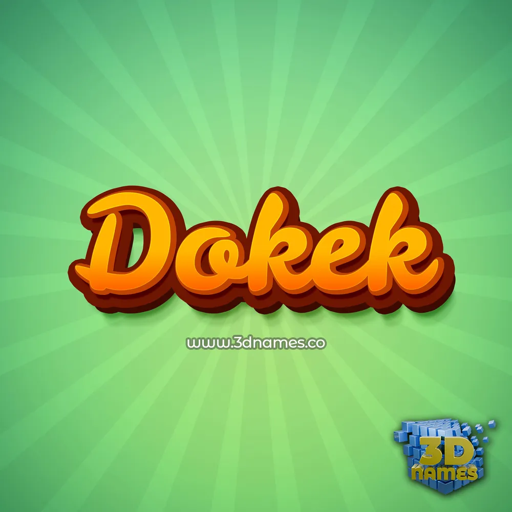 dokek in Green Rays style - 3D name wallpaper