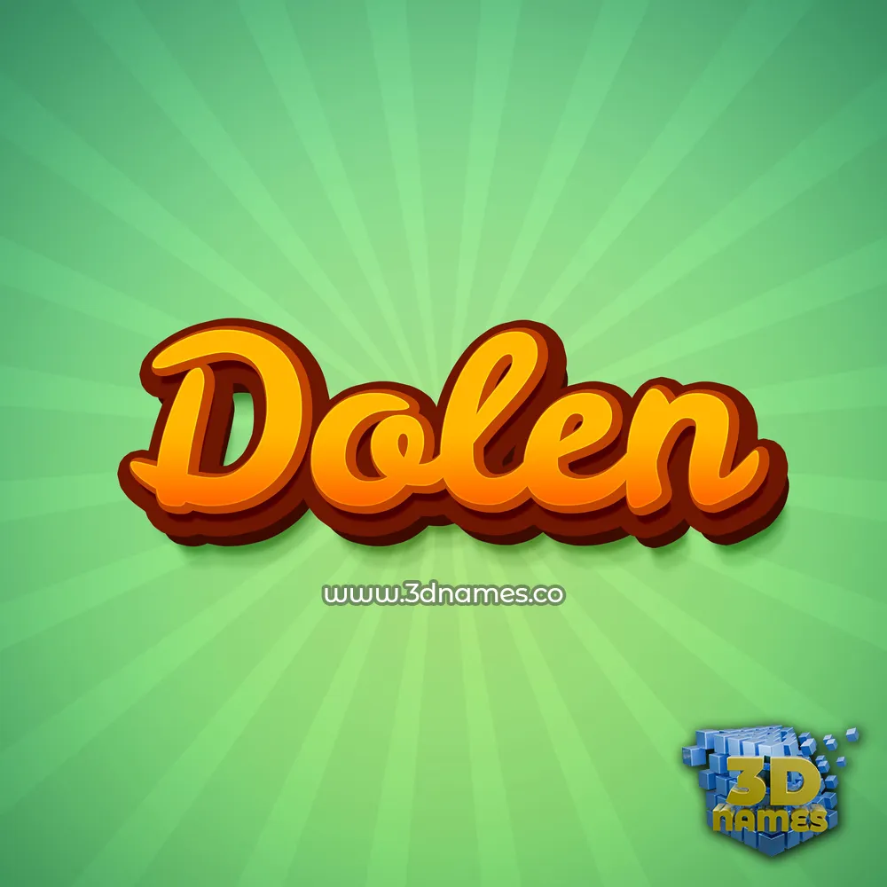 dolen in Green Rays style - 3D name wallpaper