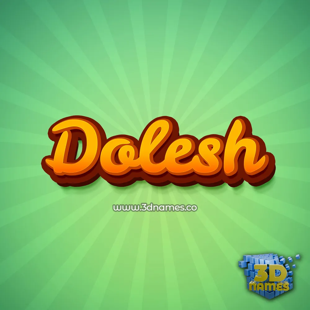 dolesh in Green Rays style - 3D name wallpaper