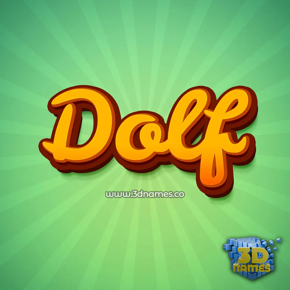 dolf in Green Rays style - 3D name wallpaper