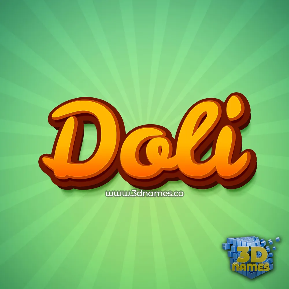 doli in Green Rays style - 3D name wallpaper