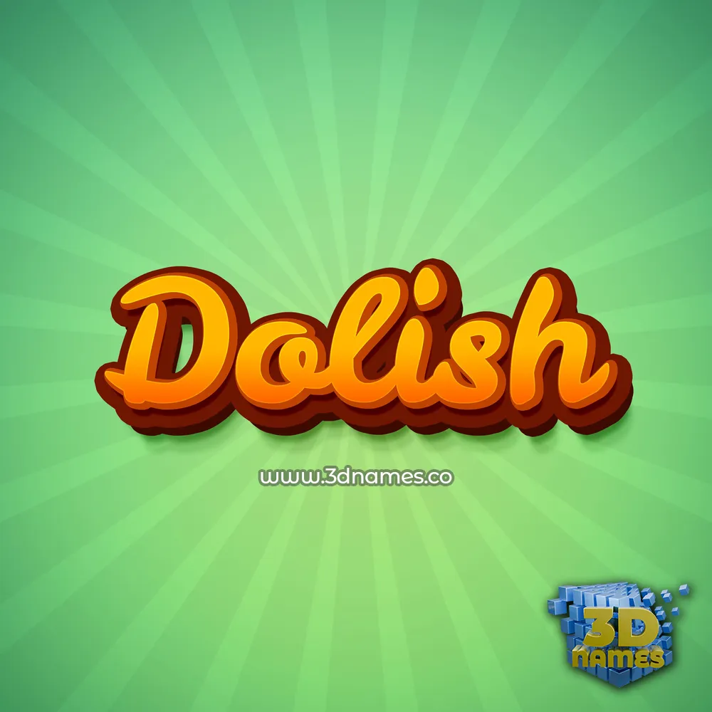 dolish in Green Rays style - 3D name wallpaper