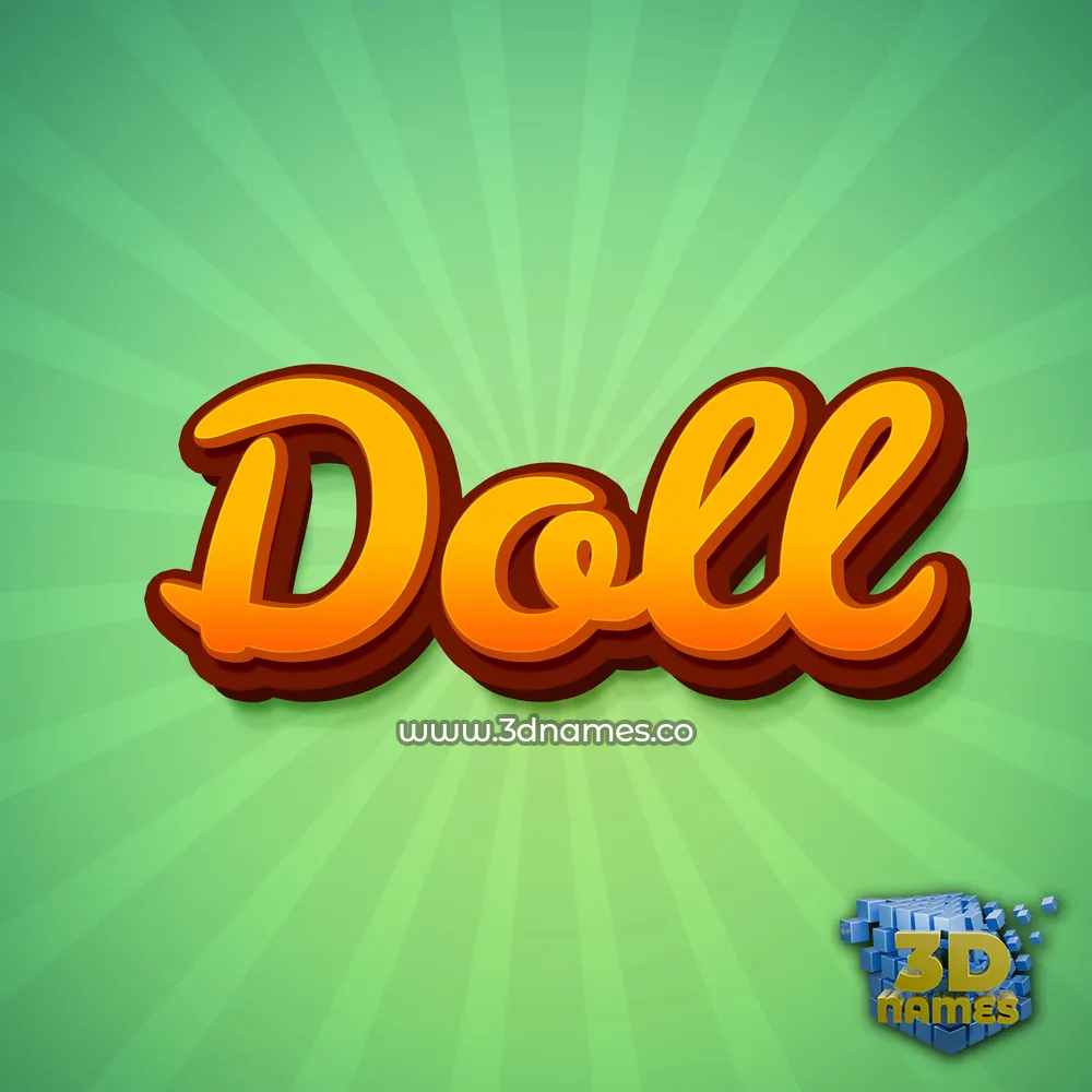 doll in Green Rays style - 3D name wallpaper