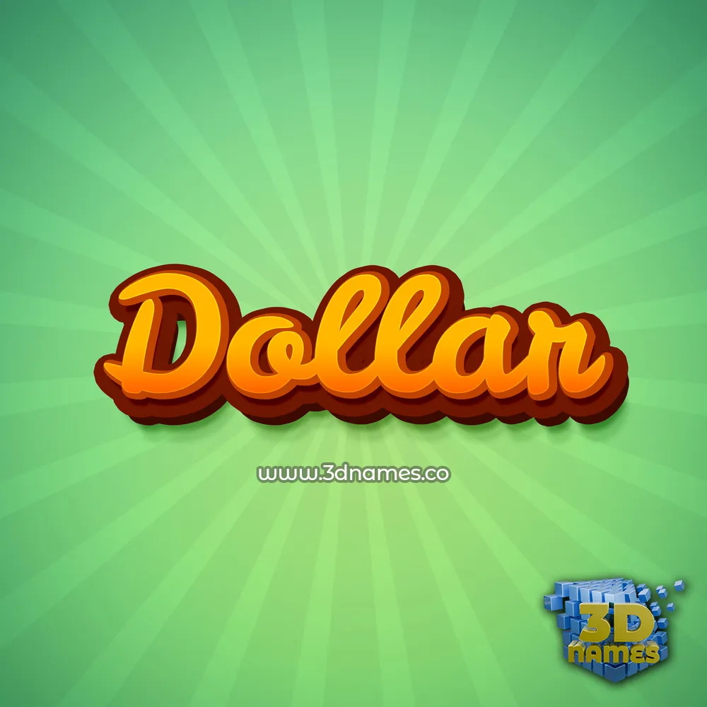 dollar in Green Rays style - 3D name wallpaper