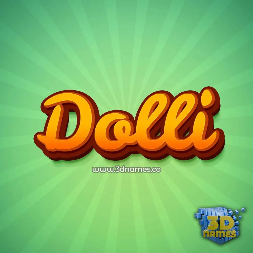 dolli in Green Rays style - 3D name wallpaper