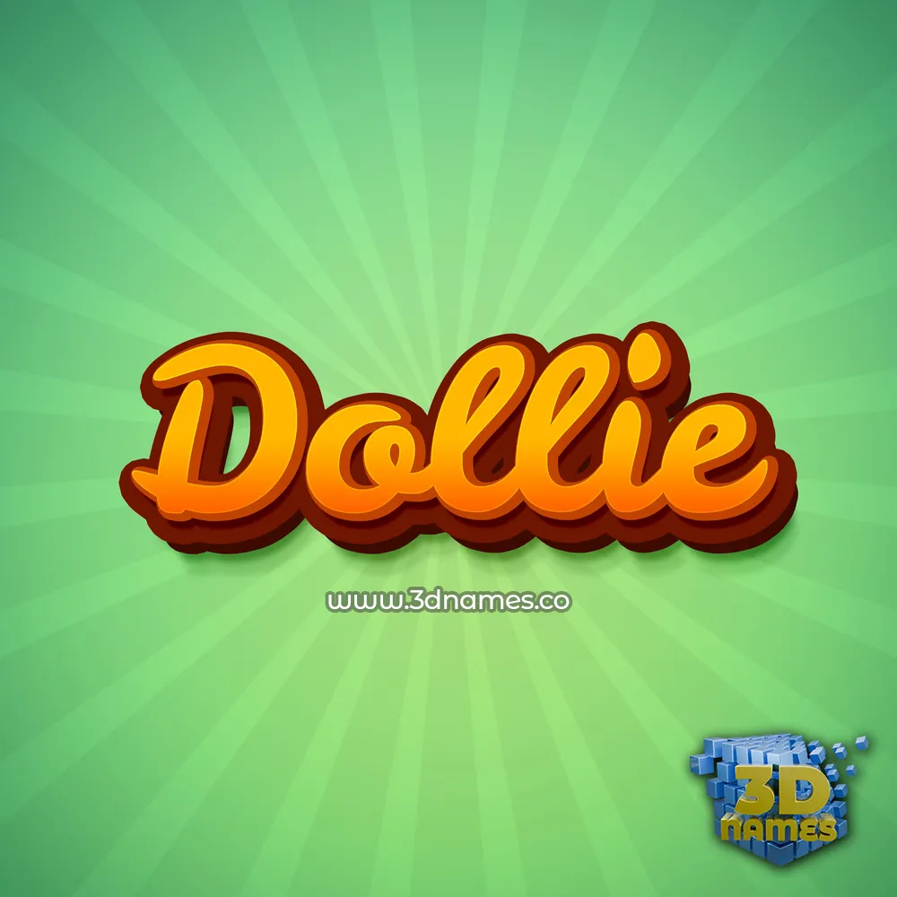 dollie in Green Rays style - 3D name wallpaper