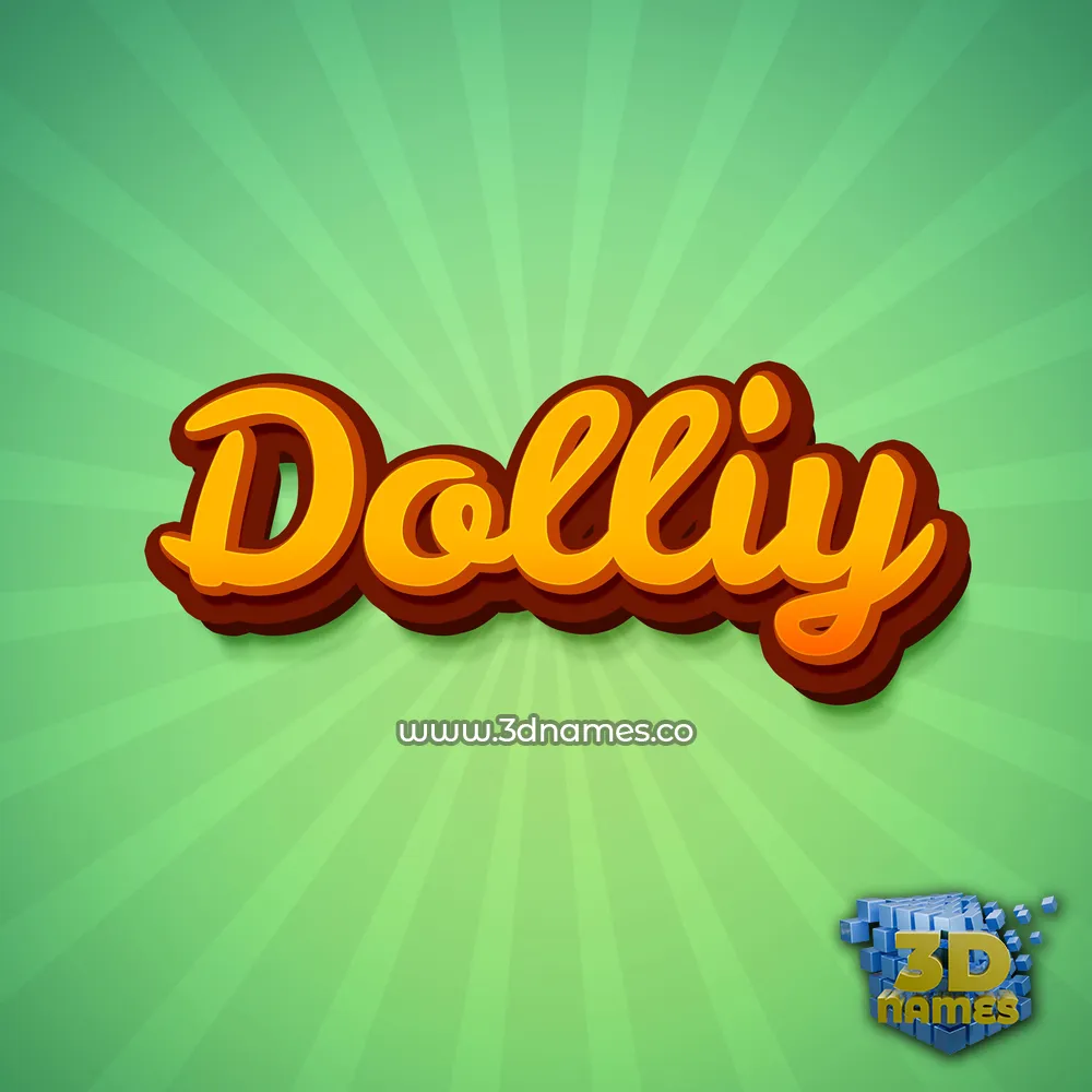 dolliy in Green Rays style - 3D name wallpaper