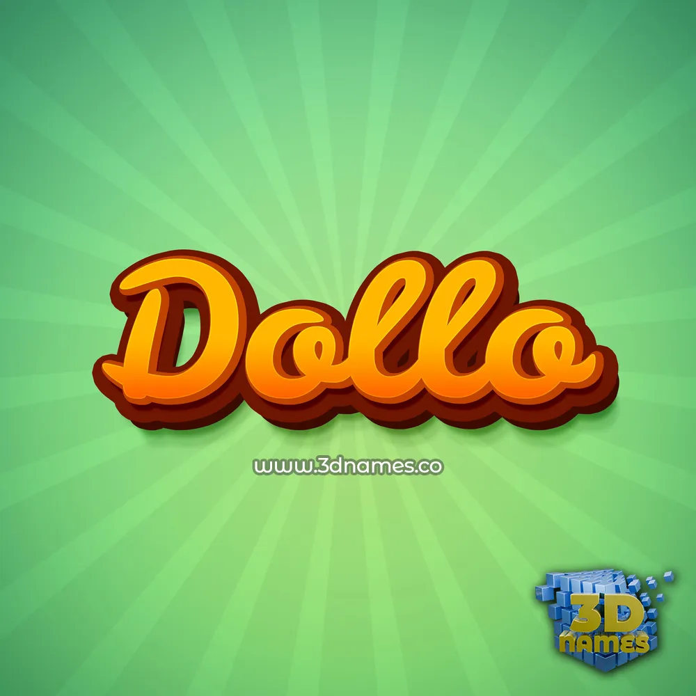 dollo in Green Rays style - 3D name wallpaper
