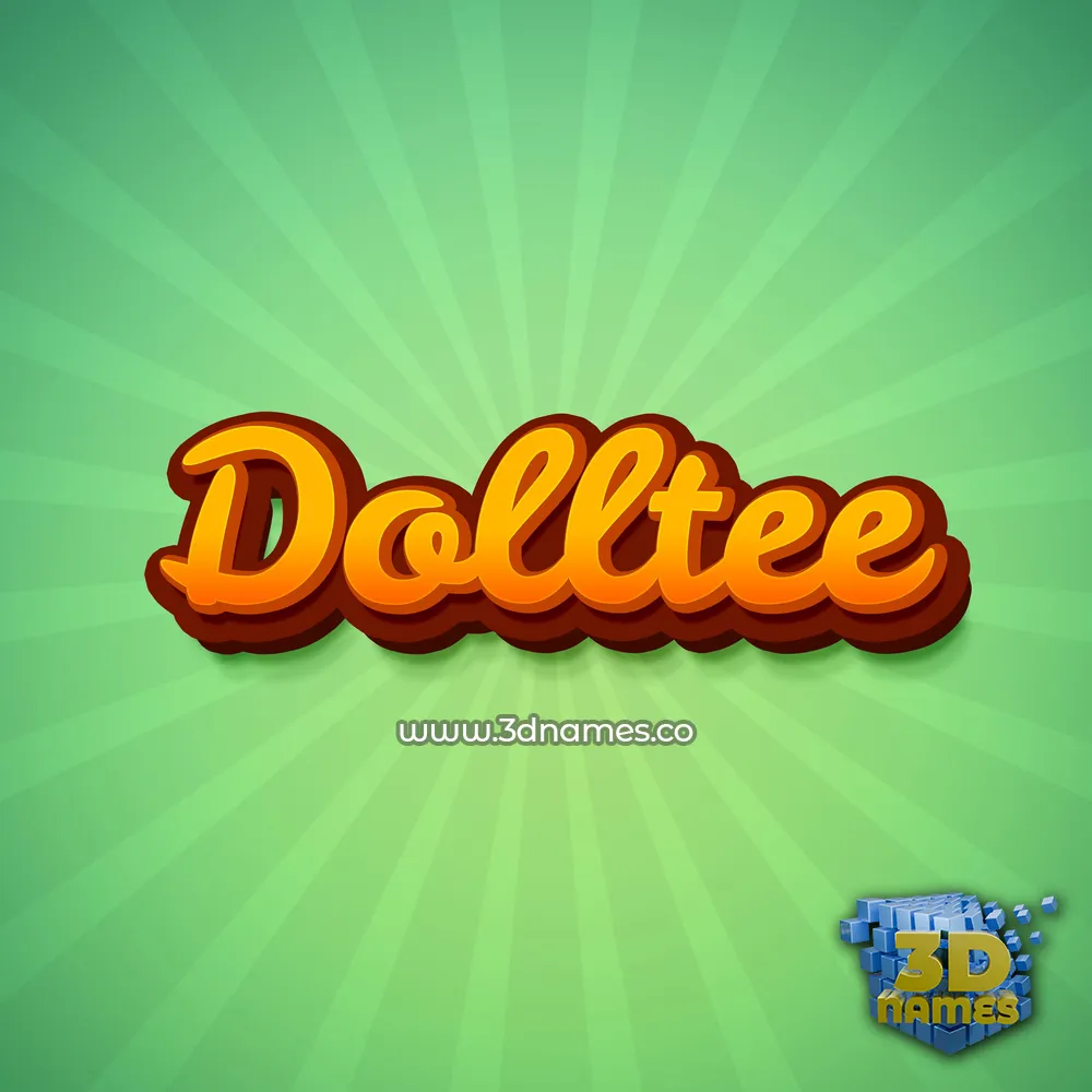 dolltee in Green Rays style - 3D name wallpaper