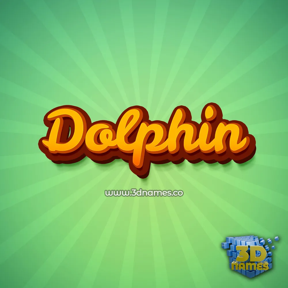dolphin in Green Rays style - 3D name wallpaper
