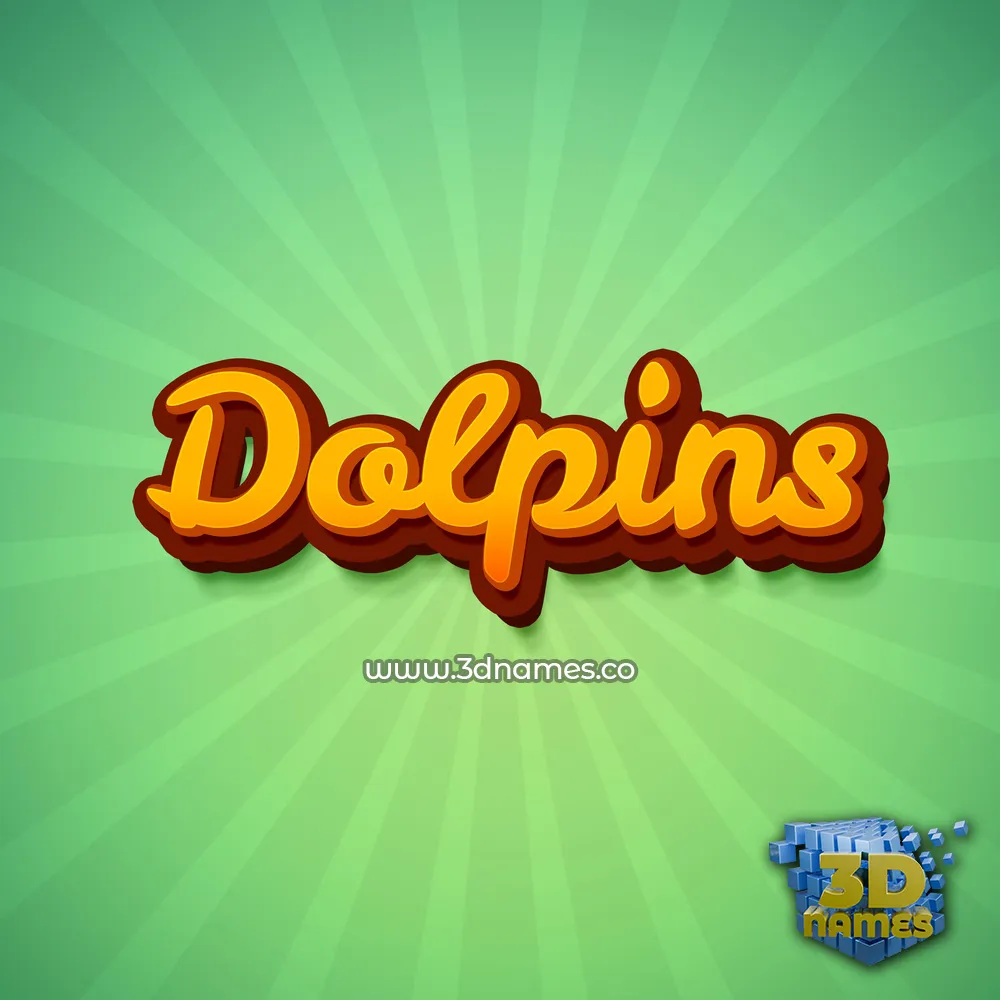 dolpins in Green Rays style - 3D name wallpaper