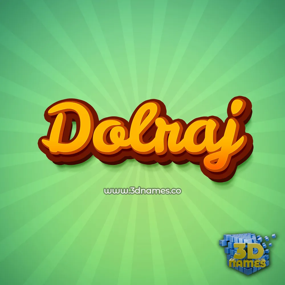 dolraj in Green Rays style - 3D name wallpaper