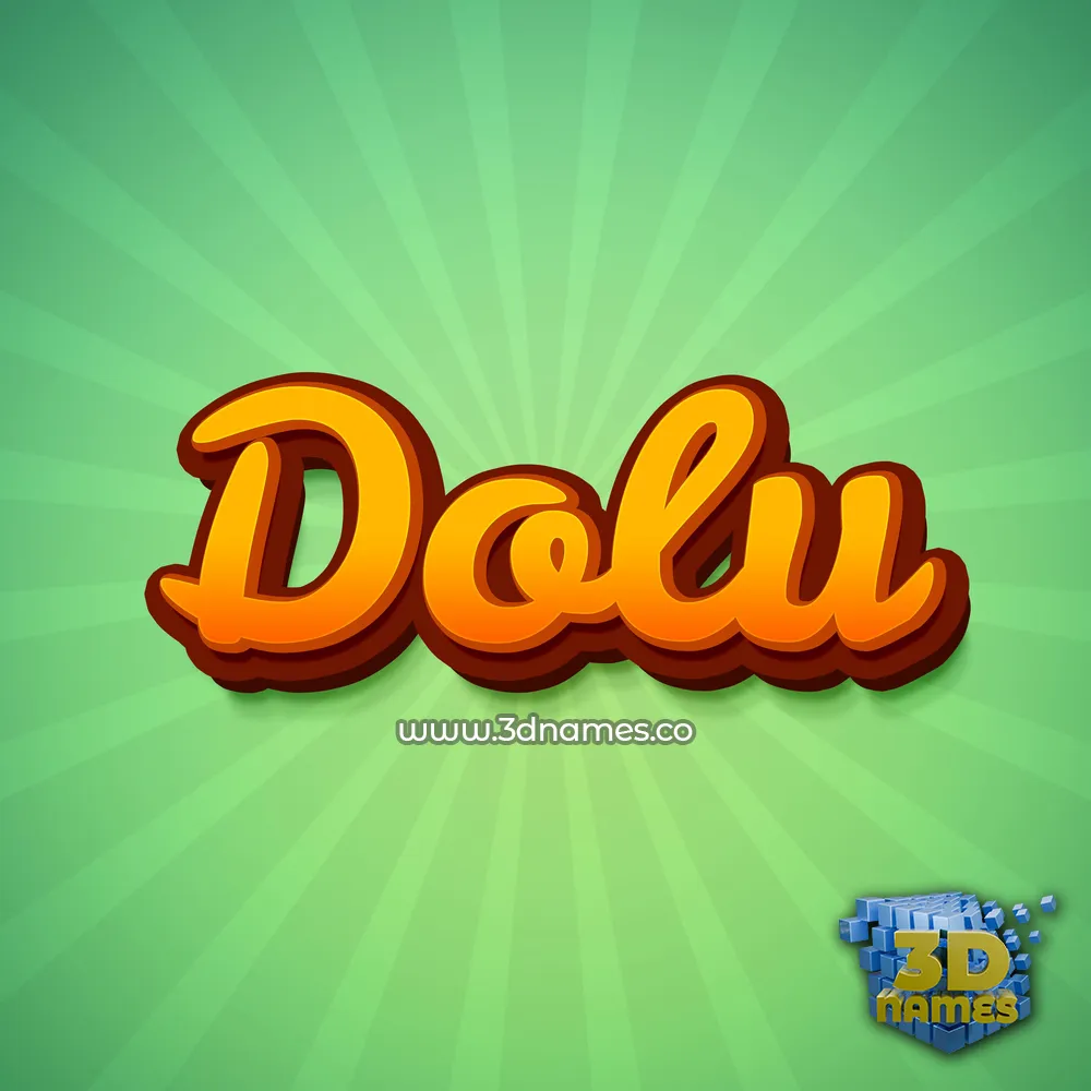 dolu in Green Rays style - 3D name wallpaper