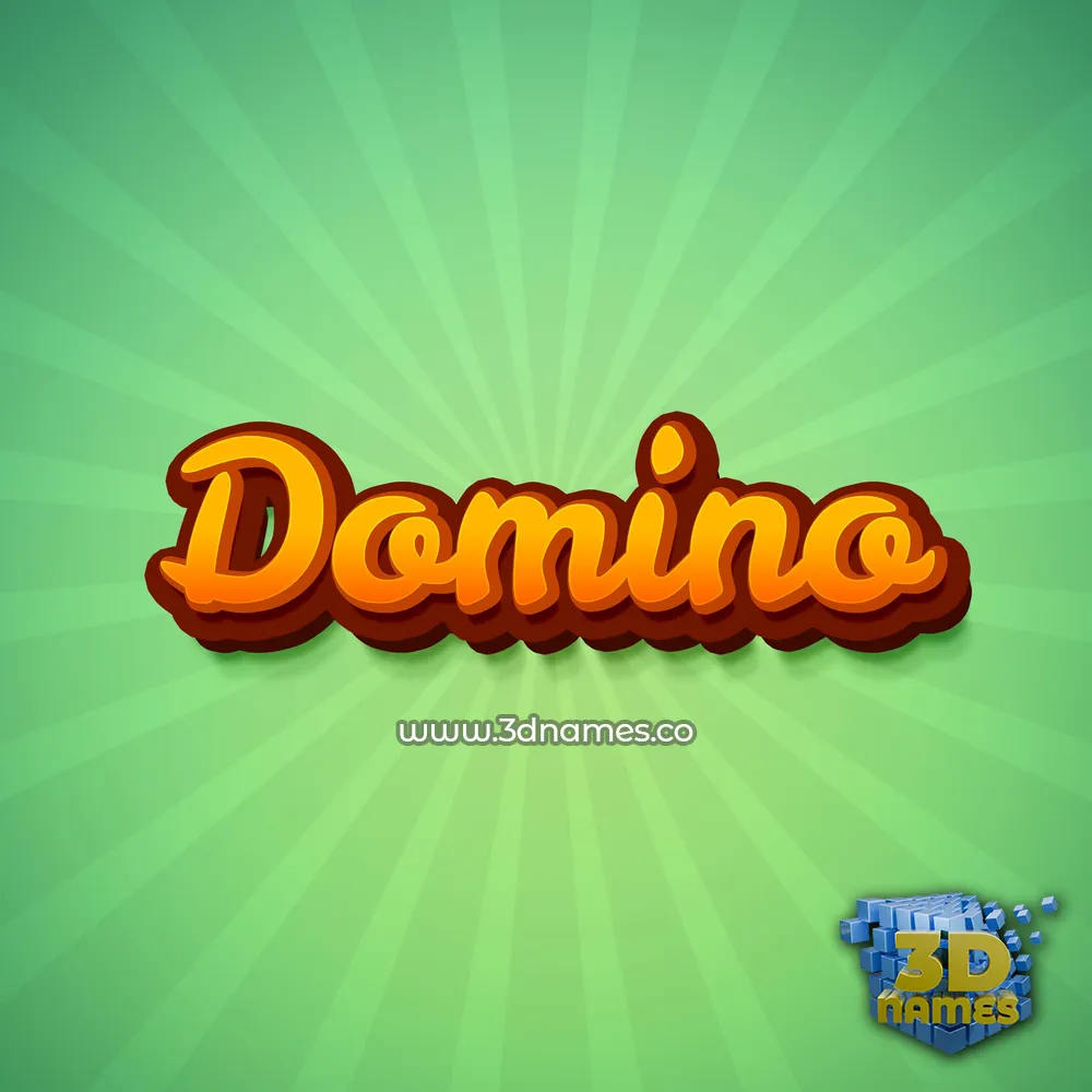 domino in Green Rays style - 3D name wallpaper