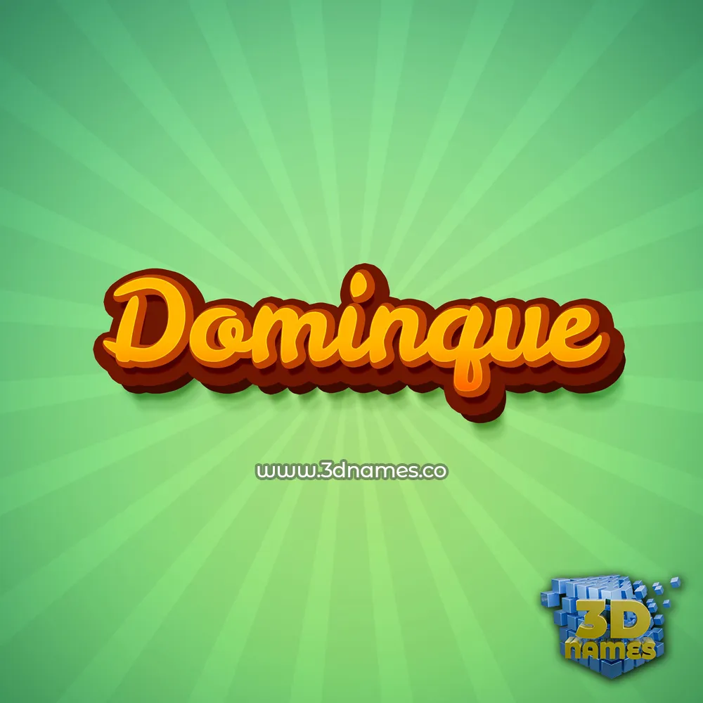 dominque in Green Rays style - 3D name wallpaper