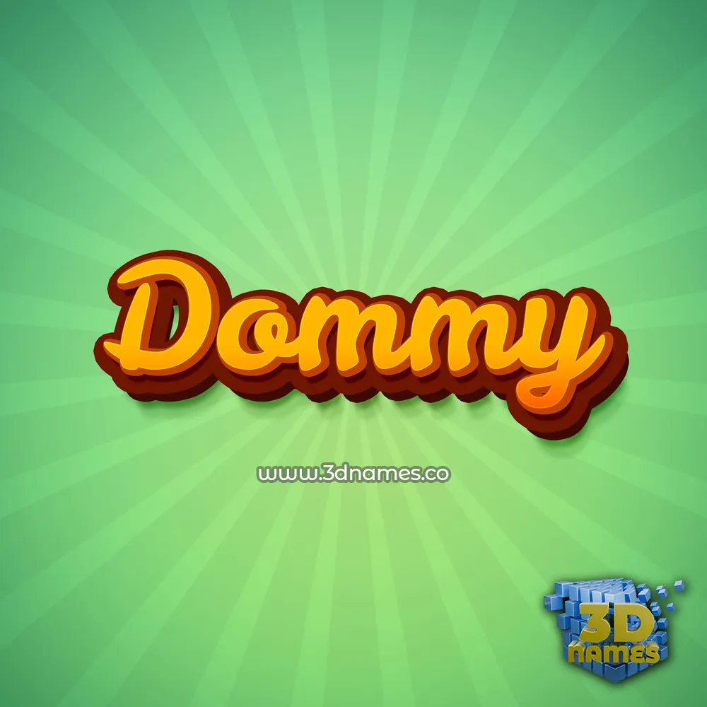 dommy in Green Rays style - 3D name wallpaper