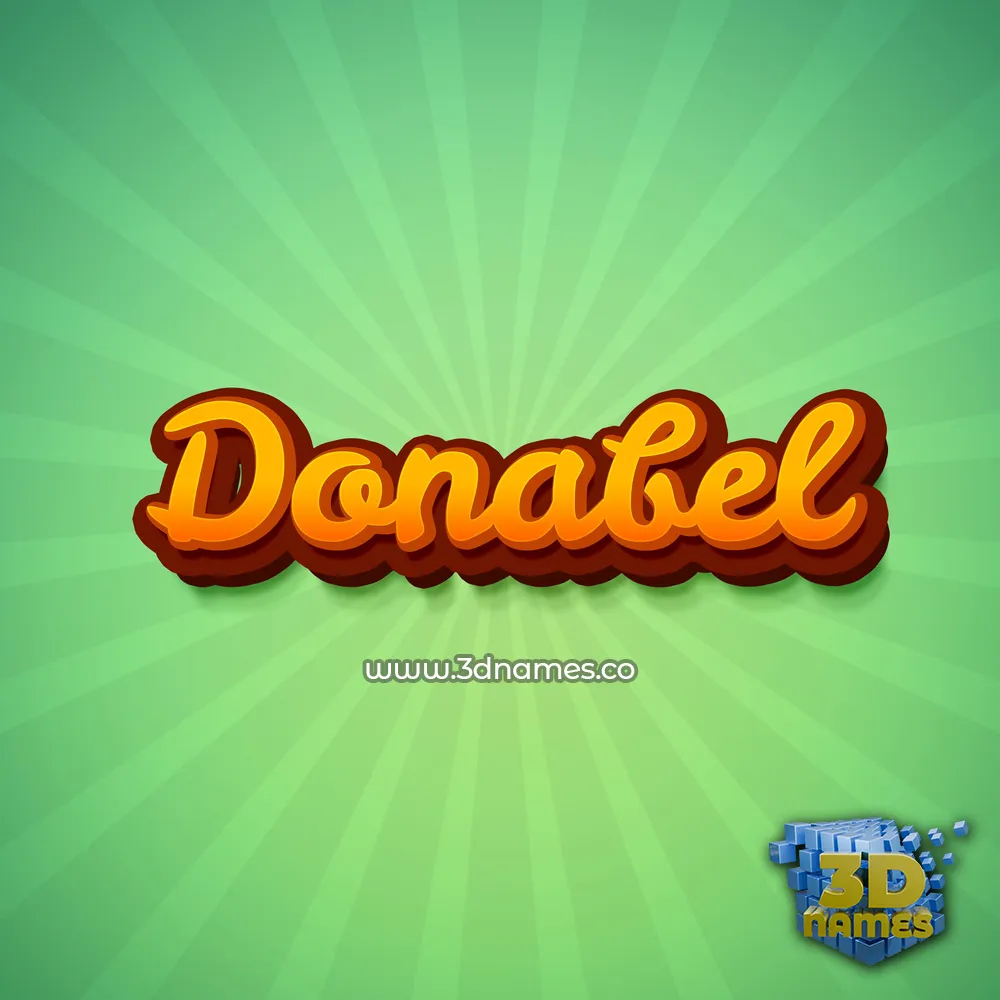 donabel in Green Rays style - 3D name wallpaper