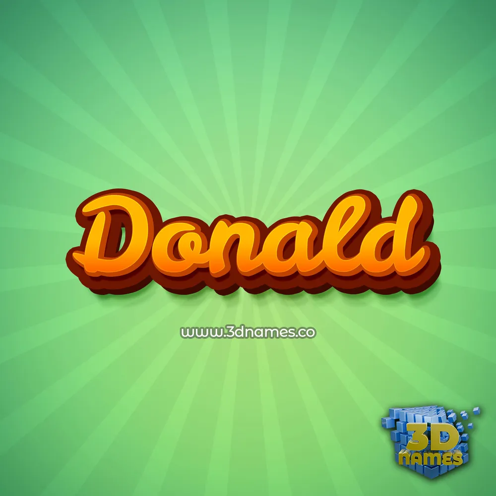 donald in Green Rays style - 3D name wallpaper