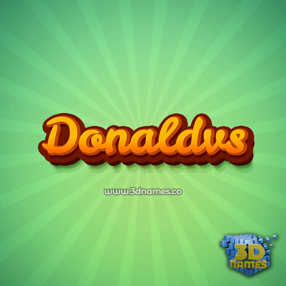 donaldvs in Green Rays style - 3D name wallpaper