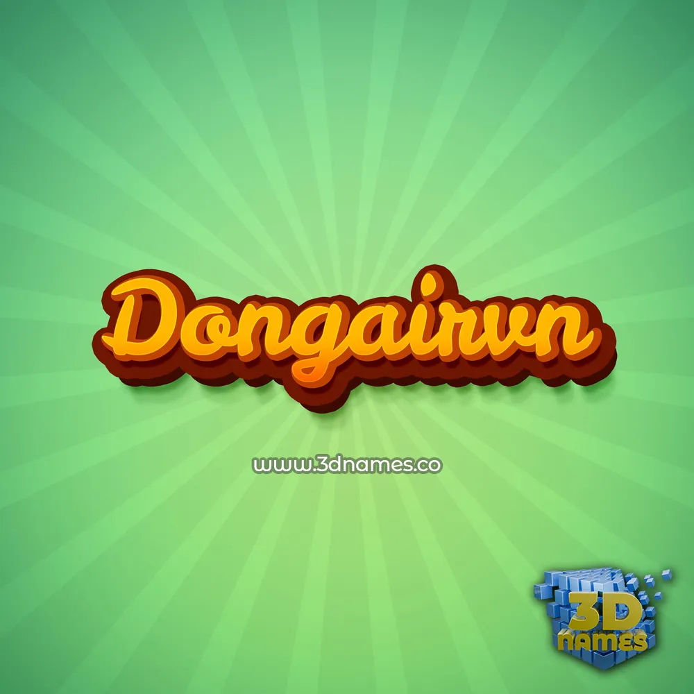 dongairvn in Green Rays style - 3D name wallpaper