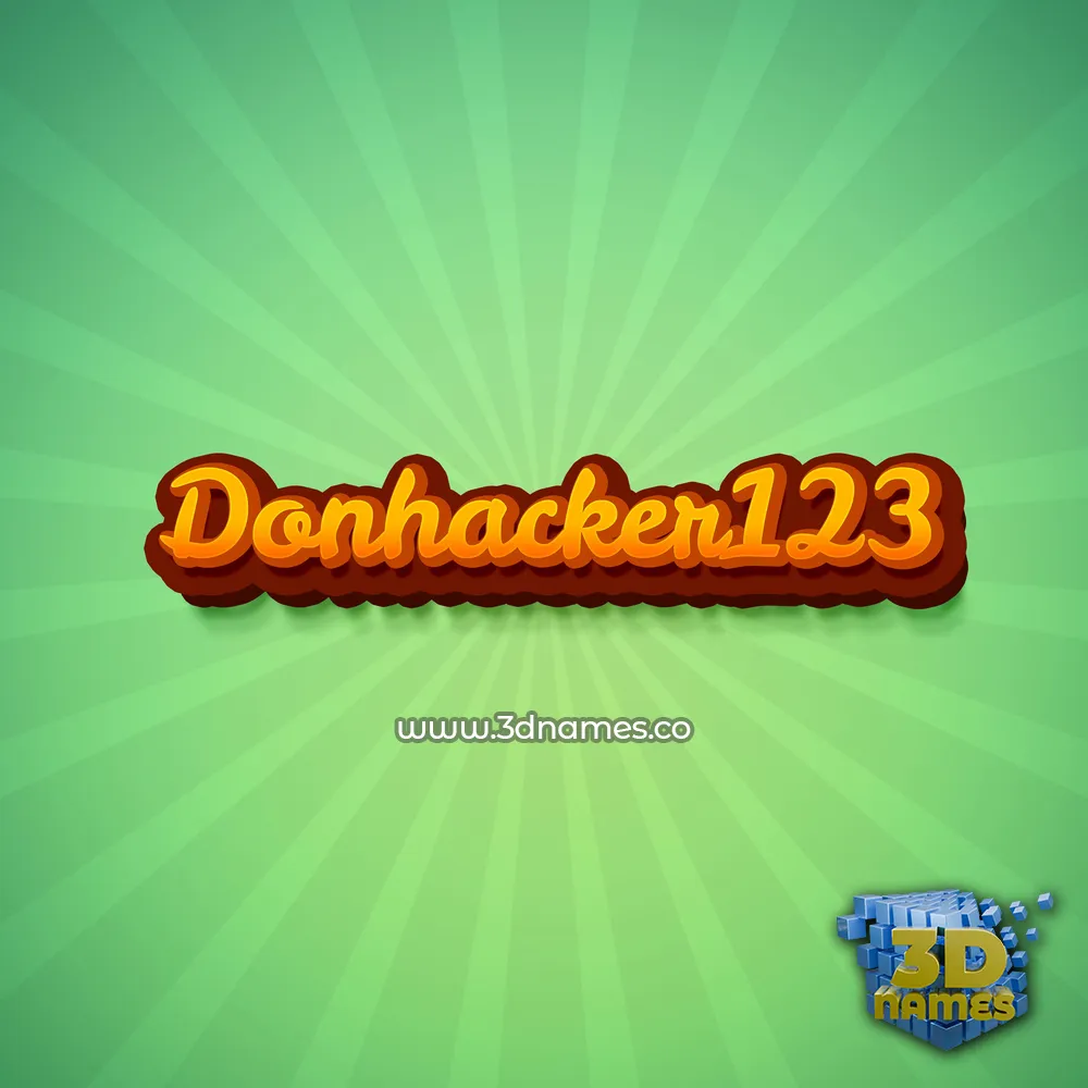 donhacker123 in Green Rays style - 3D name wallpaper